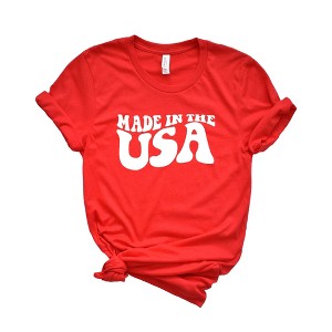 Simply Sage Market Women's Made In The USA Wavy Short Sleeve Graphic Tee - 1 of 2