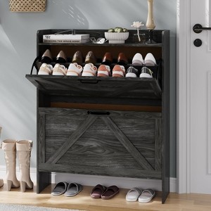 Acekool Slim Shoe Storage Cabinet for Entryway, 2 Flip Drawer Hidden Shoe Rack, Narrow Shoe Organizer - 1 of 4