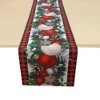 Unique Bargains Christmas Table Runner Plaid Border Christmas Ornament Polyester Red White Green 71x14 Inch 1 Pc - 4 of 4