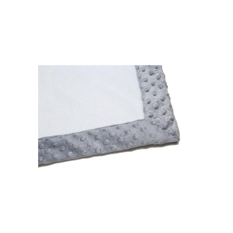 Bacati - Solid White with Solid Border Blanket (White/Grey Border), 4 of 5