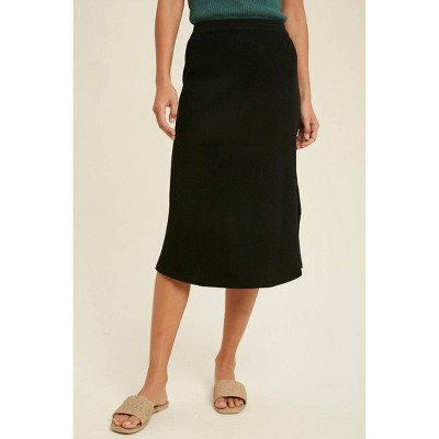 Women's Ribbed Midi Sweater Skirt - WISHLIST