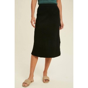 Women's Ribbed Midi Sweater Skirt - WISHLIST - 1 of 4