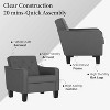 Living Room Modern Accent Chair set of 2, Upholstered Side Chair Reading Chairs with Padded Cushion, Dark Gray - 4 of 4
