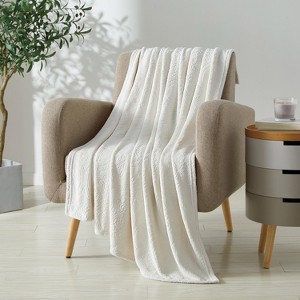 Kate Aurora Ultra Soft & Plush Ogee Damask Fleece Throw Blanket Covers - 50 in. W x 60 in. L - 1 of 4