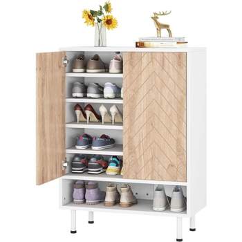 Tribesigns 6-Tier Shoe Cabinet with Door, Modern Shoe Storage Cabinet for Entryway Hallway