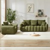 3-Seater + 1-Seater Teddy Fabric Sofa Set with Wooden Frame and Thick Cushions, 4 Removable Pillows - 3 of 4