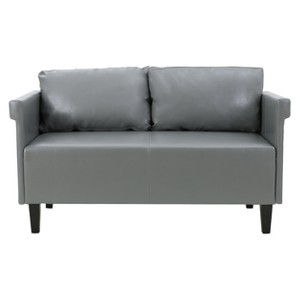 Bellerose Faux Leather Settee - Gray - Christopher Knight Home