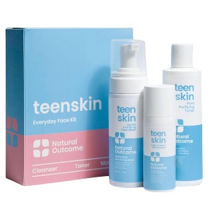 Natural Outcome Vegan Teenskin Everday Face Kit |Teen Daily Boys & Girls Skin Care Regimen | Face Wash, Toner, & Moisturizer - (6.7 oz) - 1 of 4