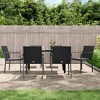 vidaXL Patio Dining Set Table and Chair with Cushions Poly Rattan and Steel - Black 55.1" Table Length 6 Chairs - 2 of 4