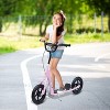 HOMCOM Kick Scooter for Kids 5-12 Years Old, Big Wheel Kids Scooter with Adjustable Height Handlebar, Non-slip Footplate, Rear Brake - 2 of 4