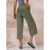 ECUPPER Womens Cotton Cropped Pants Loose Fit Wide Leg Capri Casual Plus Size Elastic Waist Trousers - 3 of 4