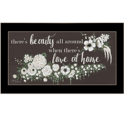 HomeRoots Love At Home Black Framed Print Wall Art