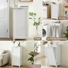 VECELO Kitchen Trash Bin Cabinet Tilt Out Storage Holder Wooden Garbage Recycling Cabinet - 4 of 4