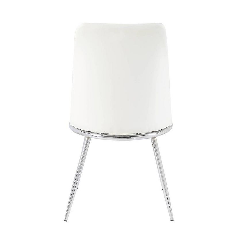Weizor 21&#34; Dining Chairs White and Chrome - Acme Furniture, 5 of 7