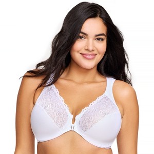 Glamorise Womens WonderWire Front-Closure Underwire Bra 1245 White - 1 of 4