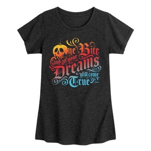 Girls' - Disney Villains - One Bite Lettering Fitted Short Sleeve Graphic T-Shirt - 1 of 4