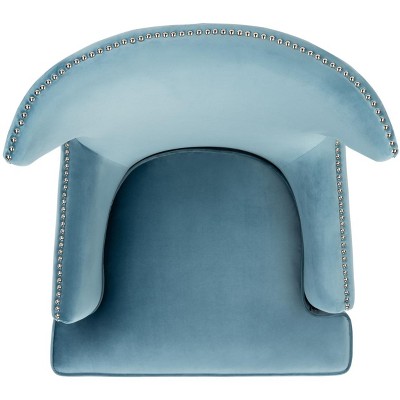 Light Blue Velvet Wingback Accent Chair with Acrylic Legs