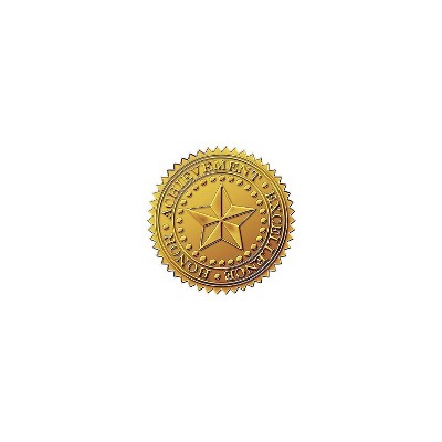 Great Papers Star Achievement Certificate Seals 1.75" Diameter Gold 96 Seals/Pack (903419PK2)