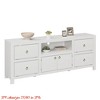Living Room Farmhouse TV Stand for 75/80 in TVs, Long Entertainment Center with 6 Storage Drawers & Soundbar Shelf, White Television Consoles Stands - 3 of 4