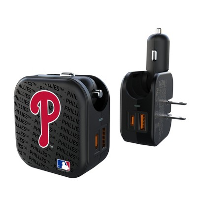 MLB National League Teams Text Backdrop 18-Watt 2 in 1 USB A/C Charger