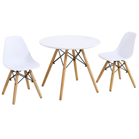 Tangkula Kids Table & 2 Chairs Set Solid Construction Mid-Century Dining Table Toddler - image 1 of 4