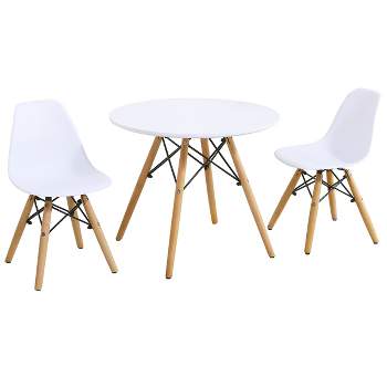 Tangkula Kids Table & 2 Chairs Set Solid Construction Mid-Century Dining Table Toddler