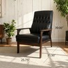 Mid Century Modern Accent Chair, Upholstered Matte Black Faux Leather, Retro Living Room Lounge Armchair, Contemporary Dining Chair - 2 of 4