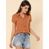 INSPIRE CHIC Women's Classic Short Sleeve Button Down Plaid Shirt - 3 of 4