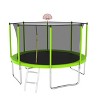 YUHAO Kids & Adults 12FT Trampoline with Basketball Hoop and Ball，Recreational Trampolines with Safety Enclosure， Outdoor Toys，12FT Green - 3 of 4
