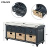 NicBex Modern 42" Storage Bench with 3 Drawers and 3 Rattan Baskets for Entryway and Living Room - 2 of 4