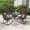 Tangkula Set of 2 Outdoor Rocking Chair Patio Rocker w/ Breathable Fabric Brown - 4 of 4