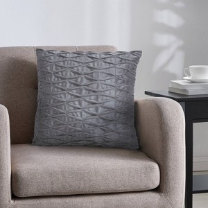 18"x18" Smocked Geo Square Throw Pillow Gray - VCNY Home - 1 of 4