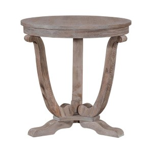 Liberty Furniture,Greystone Mill End Table in Stone White Wash w/ Wirebrush Distressing - 1 of 4