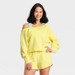 Women's French Terry Off-The-Shoulder Sweatshirt - JoyLab™ - 1 of 3