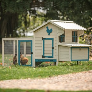 Outdoor Chicken Coop With Nesting Box, Chicken Coops Big With Removable Bottom For Easy Cleaning, Weatherproof Chicken Cage-Cuddlewood - 1 of 4