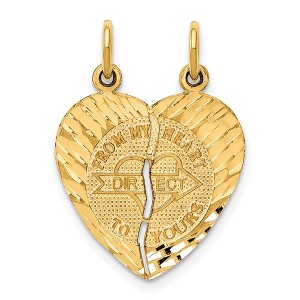 Black Bow Jewelry 14k Yellow Gold From My Heart to Yours Set of 2 Charm Pendants, 18mm - 1 of 4