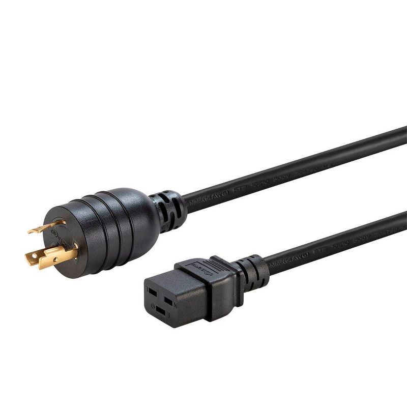 Monoprice Heavy Duty Extension Cord - 10 Feet - Black | NEMA L6-20P to IEC 60320 C19, For High-Performance Computers, Network Devices Requiring Higher, 2 of 7