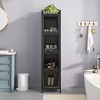 60.62"H Modern Four-Door Glass Cabinet with Five-Tier Shelving, Iron Frame, for Living Room, Bathroom, Entryway - 2 of 4