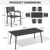 Crestlive Products Patio Outdoor Dining Set with Armchairs Wooden-Like Top & Aluminum Frame & Umbrella Hole - 3 of 4
