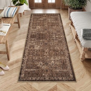 Washable Area Rugs for Living Room Vintage Floral Large Area Rug Boho Non-Slip Foldable Carpet Soft Thin Printed Indoor Rugs for Dining Room - 1 of 4