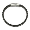 Black Bow Jewelry 12.3mm Stainless Steel Black Leather and Wire Bracelet, 8.5 Inch - 2 of 4