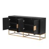 Sideboard Buffet Cabinet, Kitchen Pantry Storage Cabinet With Adjustable Shelves, 4 Doors, Iron Legs, Media Console - 4 of 4