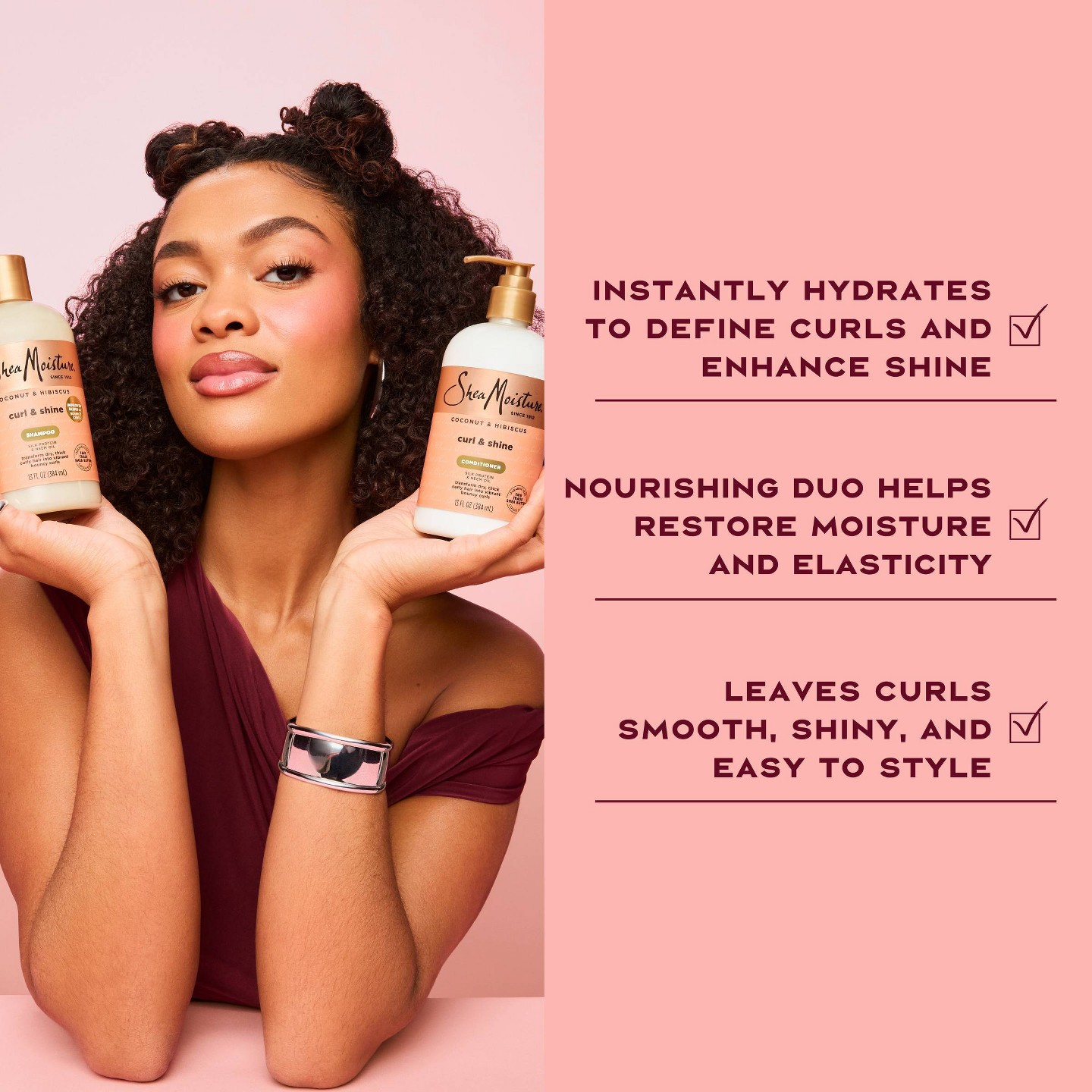 Набор SheaMoisture Coconut Hibiscus: шампунь и кондиционер для кудрявых волос — фото 4