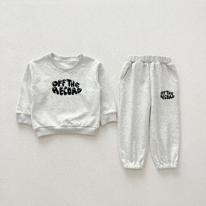 MyKids-USA Casual and Versatile Two-Piece Set: Letters Print Top Pullover and Pants for Baby and Toddlers - 1 of 4