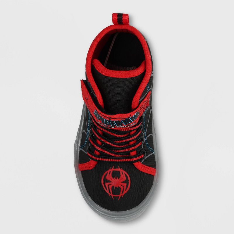 Toddler Boys' Marvel Spider-Man Hi-Top Sneakers - Black, 4 of 5