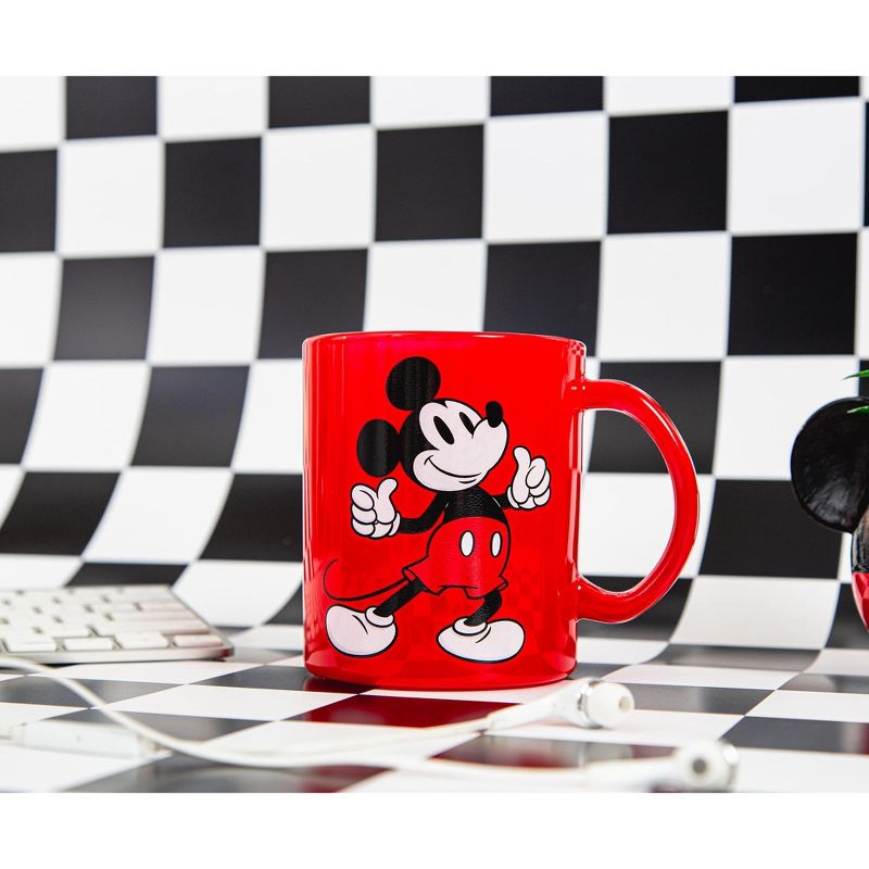 Silver Buffalo Disney Mickey Mouse Thumbs-Up Glass Coffee Mug | Holds 18 Ounces, 3 of 9