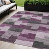 Merlot Mauve And Charcoal Geometric Washable Indoor Outdoor Area Rug - 2 of 4