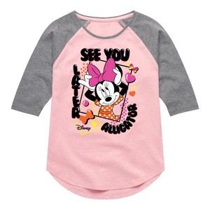 Girls' - Disney - Minnie Later Alligator Shirt Tail Raglan Graphic T-shirt - 1 of 4