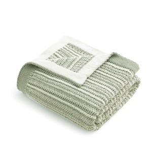 Amelie Home Chenille Knit Throw Blanket, Striped Cozy Decorative Throw for Sofa, Bed & Living Room - 1 of 4