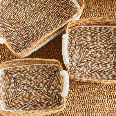 Plum & Post Key Largo Rectangular Baskets, Set Of 3